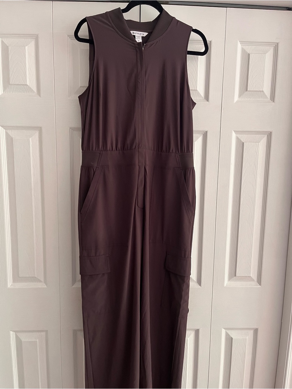 ATHLETA chocolate brown jumpsuit, size L.